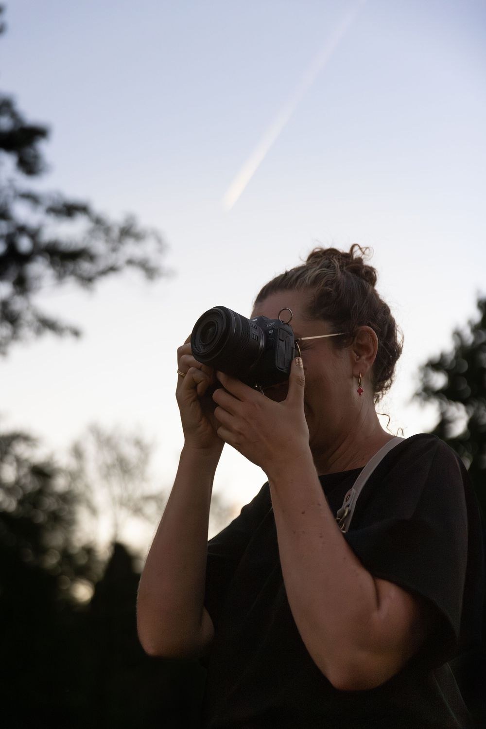 Marieke aan het werk met camera